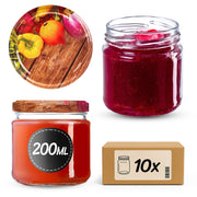 KADAX Barattoli per conserve Lerma 200ml 10 pezzi 66mm + coperchi "Pepe"