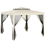 Tenda da giardino ¨C zephmum ¨C beige 3x3 m con 4 zanzariere amovibili e doppio tetto