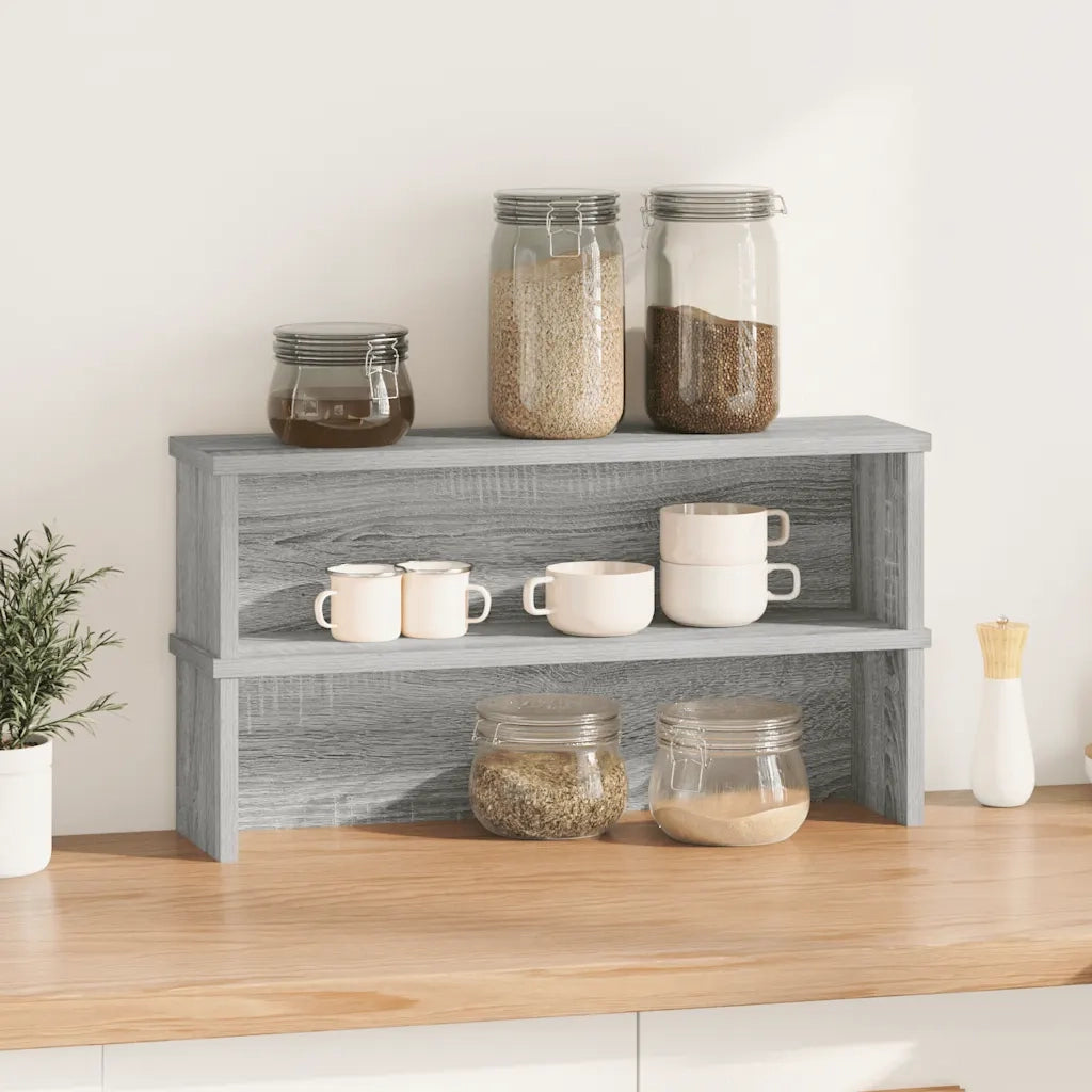 Scaffali da Cucina Impilabili 2 pz Grigio Sonoma 50x15x16 cm CFW2425171
