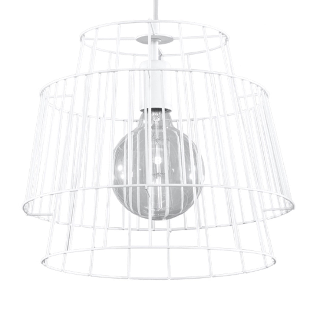 Lampada sospensione PORTAL bianca metallo E27 Pure Lume