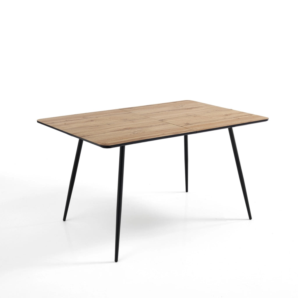 Tavolo allungabile effetto legno finitura rovere cm. H.76xP.80xL.120