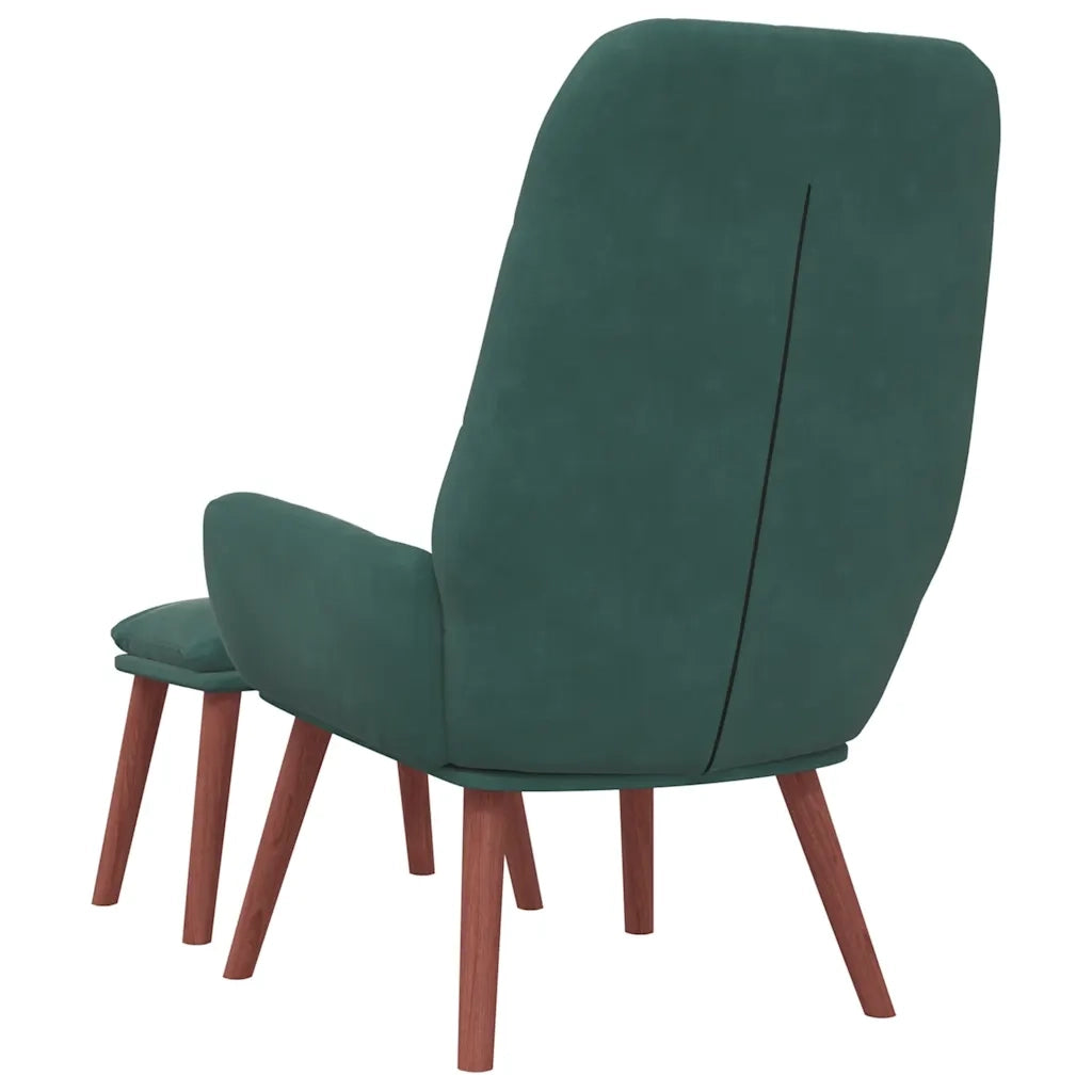 Poltrona Relax con Poggiapiedi Verde Scuro in Velluto 3315140