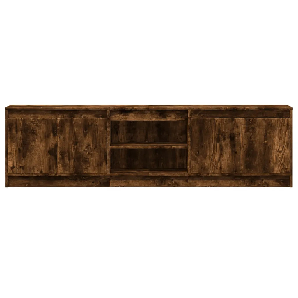 Mobile Porta TV con LED Rovere Fumo 180x34x50cm in Truciolato