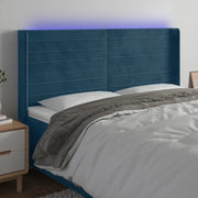 Testiera a LED Blu Scuro 163x16x118/128 cm in Vellutocod mxl 121800