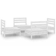 Set Divani da Giardino 4 pz | Set Salotto da Giardino Bianco in Legno Massello di Pino