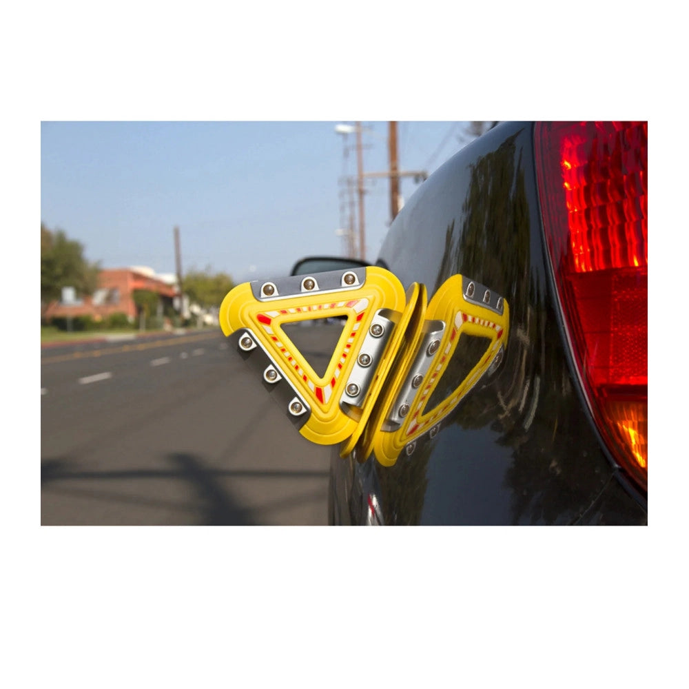 Trade Shop - Triangolo Di Emergenza Per Auto A 9 Led Ricaricabile Segnale Pericolo Magnetico -