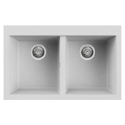 Lavello Elleci Incasso 2 vasche 79x50 Quadra 350 Granitek Bianco LGQ35068