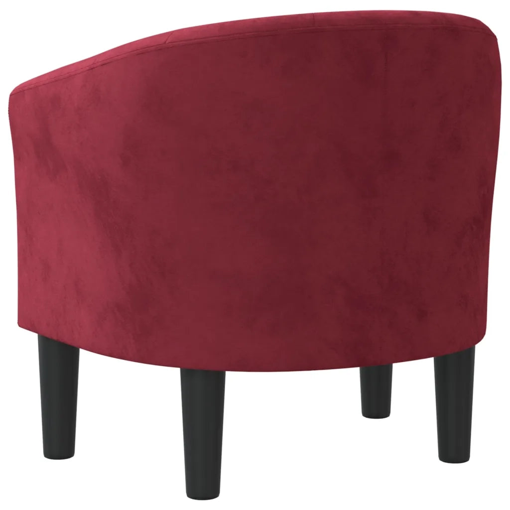Divano Sedia-Poltrona Cabriolet Rosso Vino in Velluto 396943