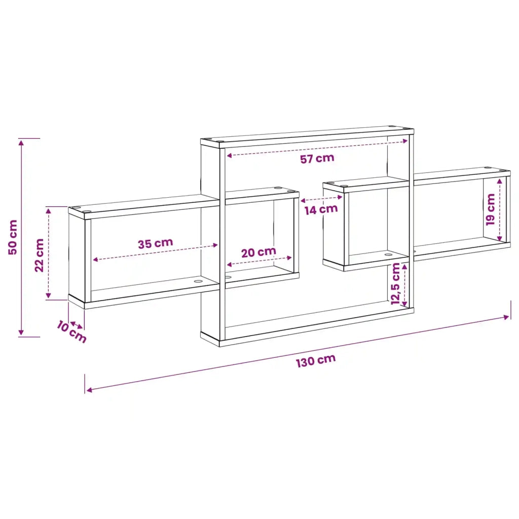 Scaffale da parete Bianco 130 x 10 x 50 cm Legno ingegnerizzato 8012452