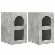 Set di 2 Comodini | Armadio da Notte | Mobiletto da notte Grigio cemento 29,5 x 33,5 x 50 cm