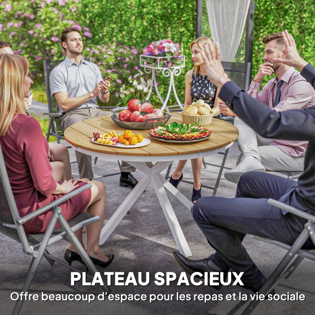 Tavolo da pranzo per giardino rotondo ¨C zephmum ¨C alluminio, 118 cm