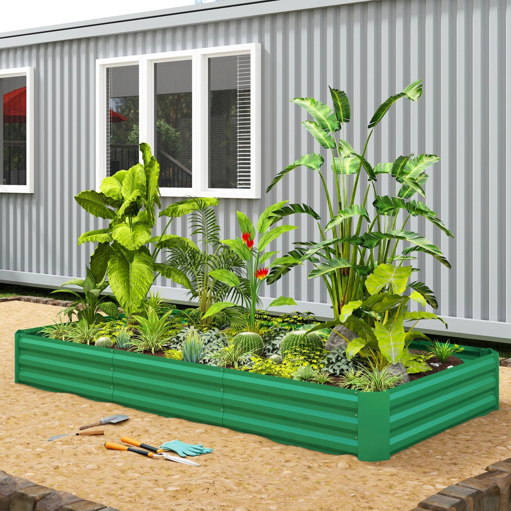 Jardiniere da esterno quadrata per orto galvanizzata 240x120x30 cm ¨C zephmum ¨C verde
