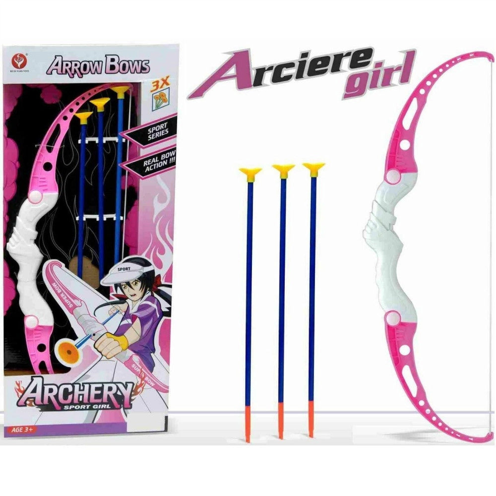 Trade Shop - Arciere Girl Arco Con 3 Frecce Giocattolo Gioco Bambine -