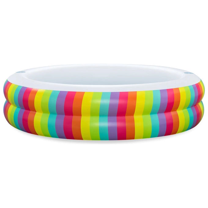 Bestway piscina gonfiabile Rainbow Dreams, 206x206x51 cm, 632 litri, per bambini dai 6 anni, 2 portabicchieri, PVC