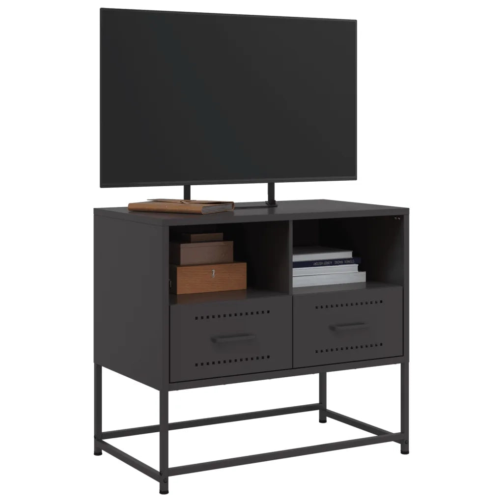 Mobile TV-Credenza per TV-Console TV Nero 68x39x60,5 cm in Acciaio 840424