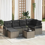 Set di divani con cuscino 7 pcs Grigio chiaro polyrattan 3355128