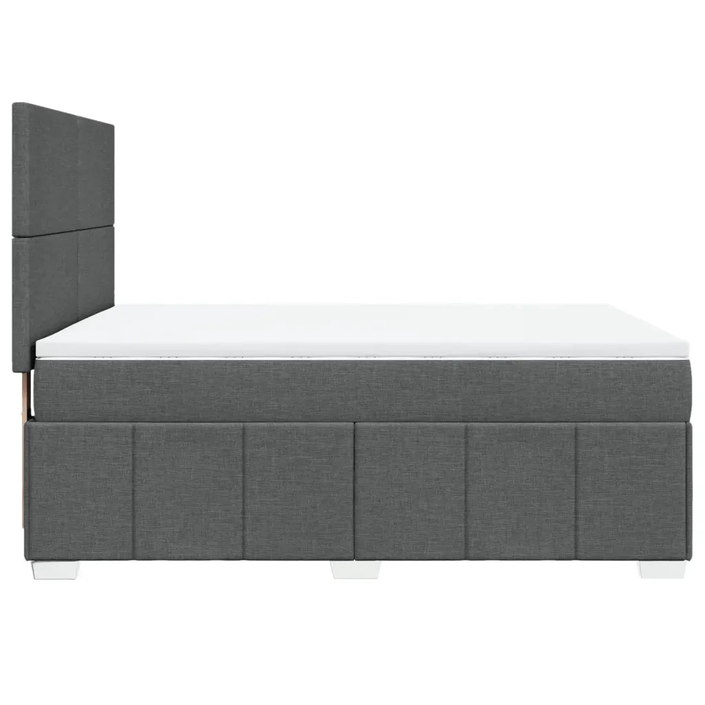 Giroletto a Molle con Materasso Grigio Scuro 160x200 cm Tessuto