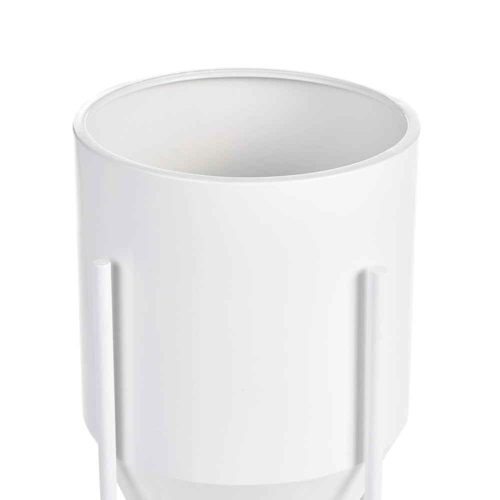 Fioriera in ferro bianco 33 x 33 x 62 cm Vaso da interno in metallo moderno in stile industriale