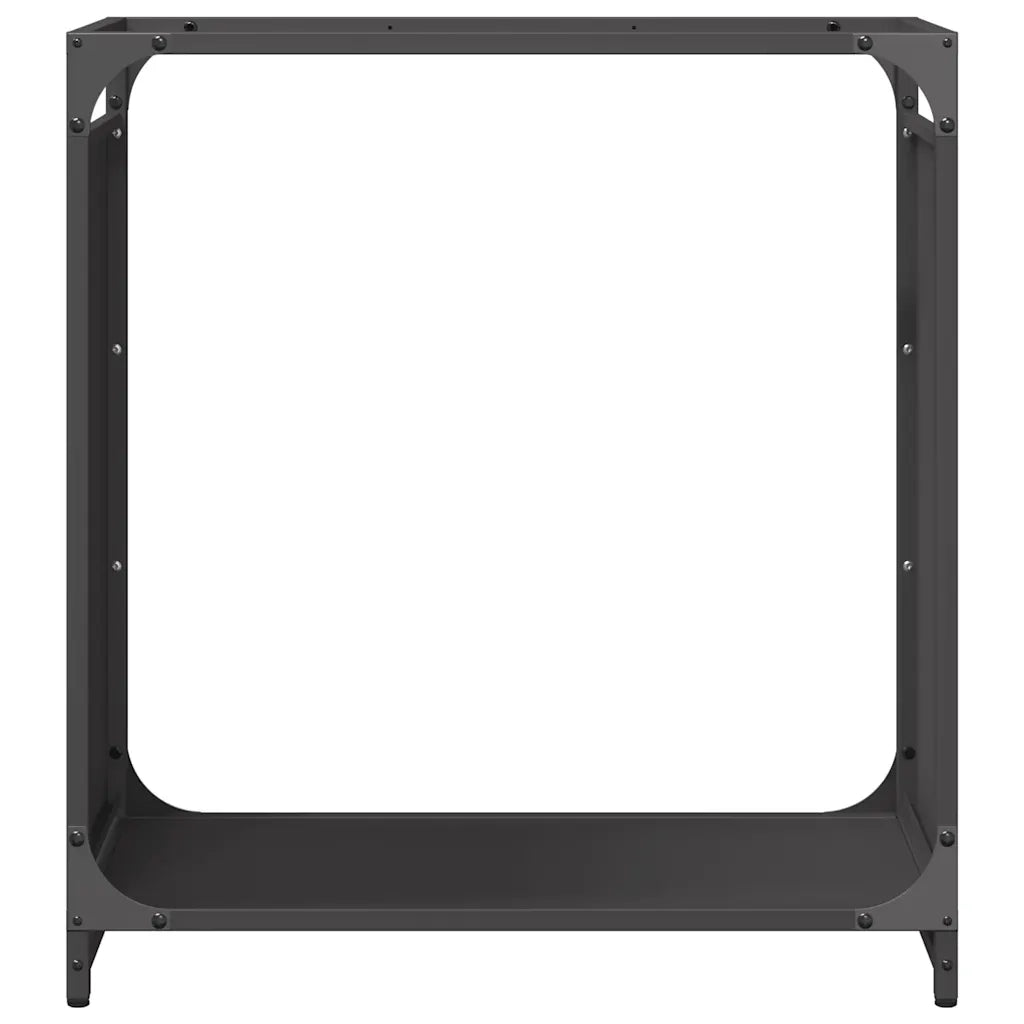 Rastrelliera per Legna da Ardere Nera 60x28x65 cm CFW5867103