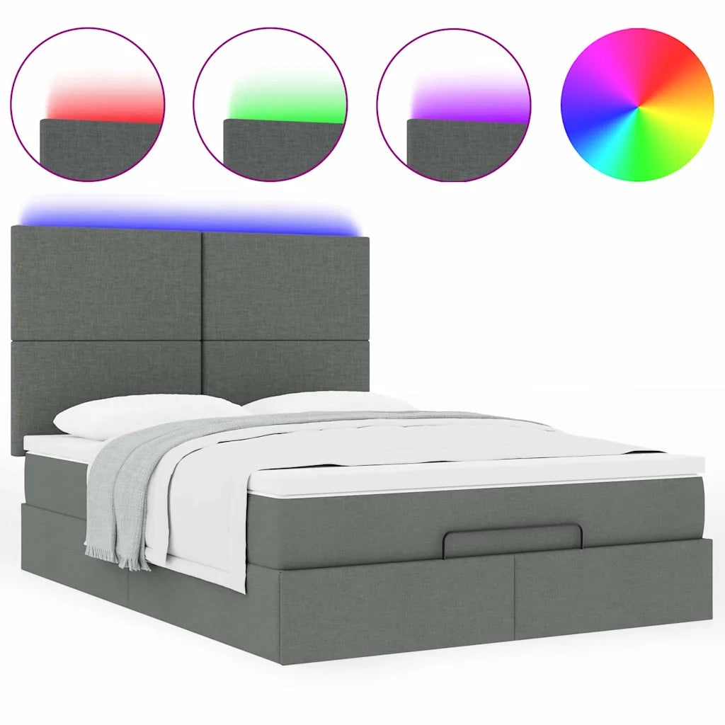 vidaXL Struttura Letto Pouf con Materasso 140x200 cm in Tessuto