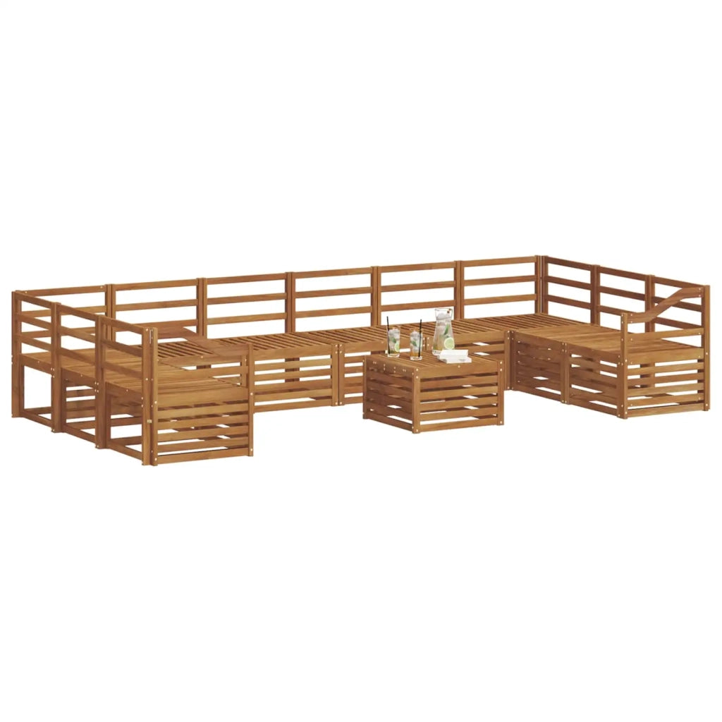Set di divani da esterno 11 pcs Naturale