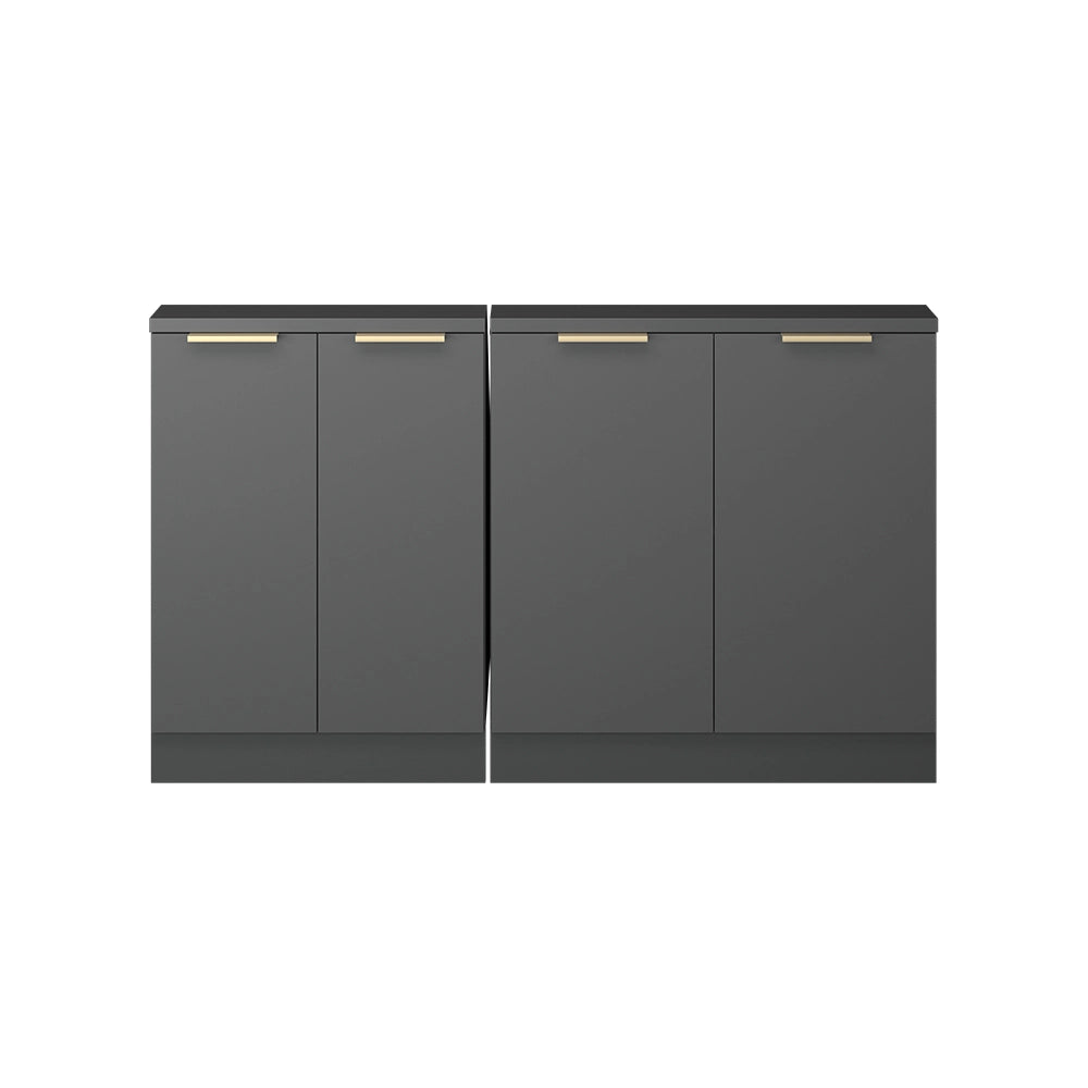 Set di mobili sottotetto Rion Antracite-oro/Antracite 140 cm Set di 2 Vicco