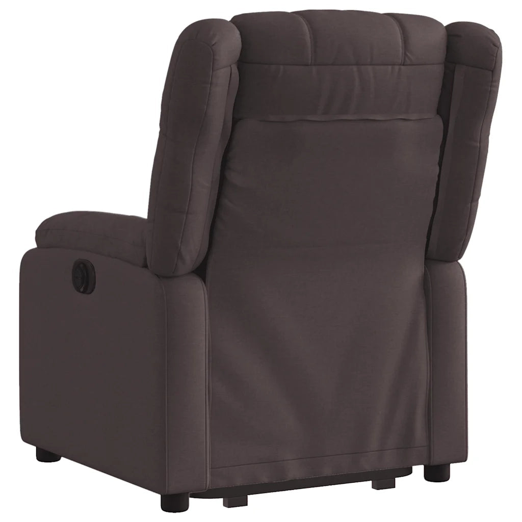 Poltrona Alzapersona Reclinante Elettrica Marrone Scuro Tessuto 3205231
