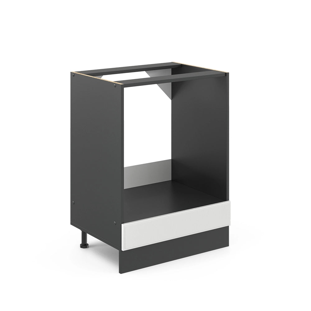 Mobile per forno da incasso R-Line Bianco rustico/Antracite 60 cm senza piano di lavoro Vicco