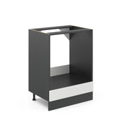 Mobile per forno da incasso R-Line Bianco rustico/Antracite 60 cm senza piano di lavoro Vicco