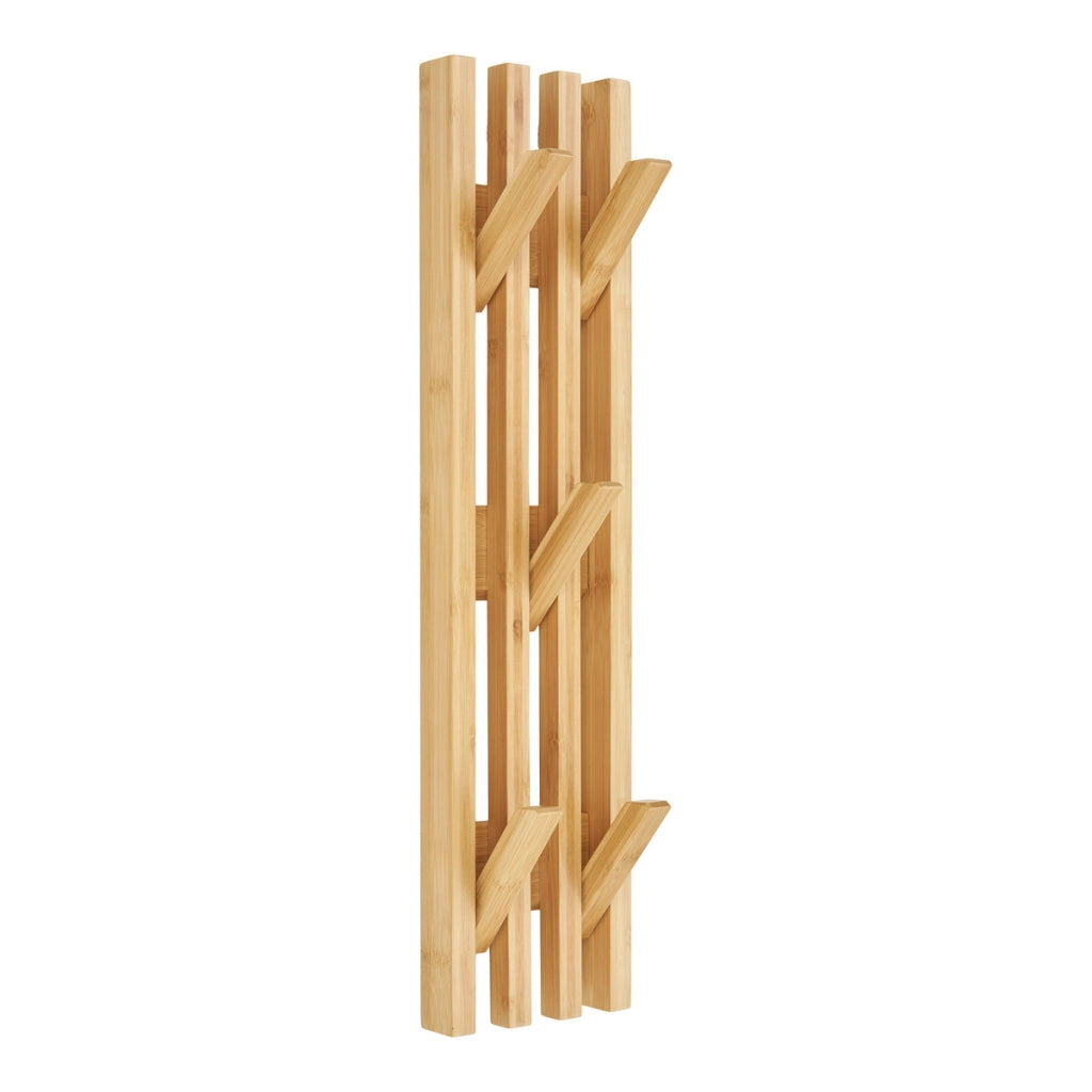Appendiabiti da Parete Ember, Marrone, Bamboo, 3,5x14x60 cm