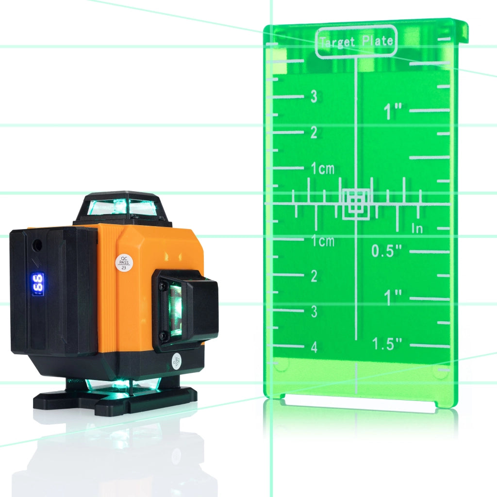 Targa di Lettura Verde per Livella Laser Rosfix – Precisione Elevata, 10x7cm, 2 Magneti