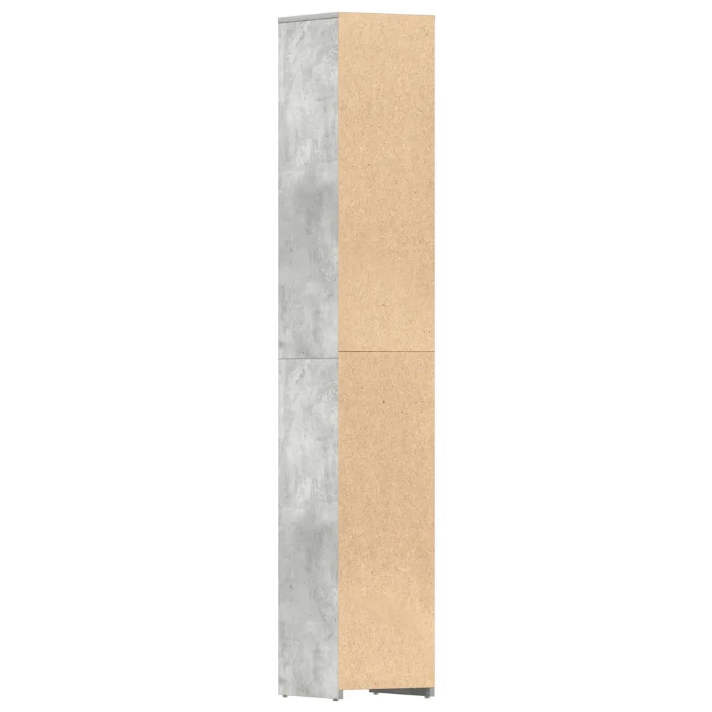 Armadio da Bagno Grigio Cemento 30x30x183,5 cm in Truciolato cod mxl 8069