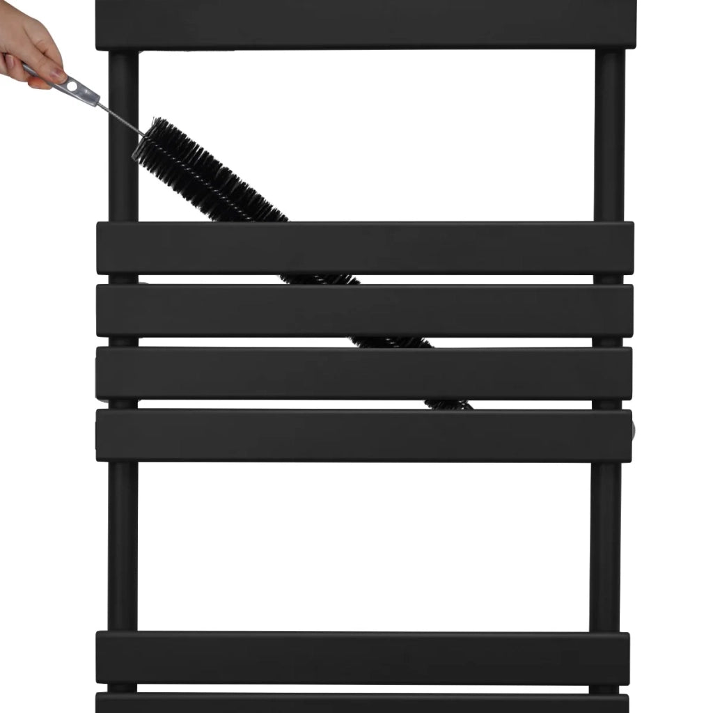 Radiatore per asciugamani design a pannello piatto 1200 x 600 mm per bagno ad incasso Nero
