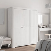 Armadio BODO 146x53,5x173 cm in Legno Massello di Pino Bianco 355062