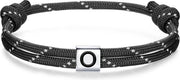 Bracciale con Initiali Breve per Uomo e Donna - Argento 925 - Corda Nautica - Gioielli da Surf - Regali di Amicizia e Compagnia