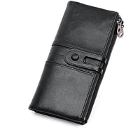 Portafoglio con riconoscimento RFID, portafoglio per assegni, custodia per carte di credito, nero, stile classico.