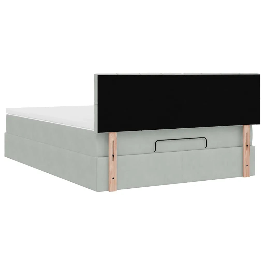 Struttura Letto Pouf con Materasso 140x200 cm in Velluto