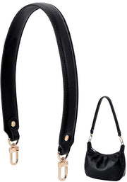 Cinturino per Borsa 22,7 Pollici - Pelle PU - Nero - Cinturino con Spille d'Oro - Fissi - Adatto per Diverse Borse - Cinturino per Borsa