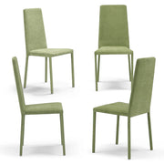 Set 4 sedie imbottite 100% MADE IN ITALY BETTY PLUS per sala da pranzo, cucina, soggiorno, design moderno, struttura robusta in metallo rivestita, schienale e seduta rivestiti in velluto colore Verde Lime