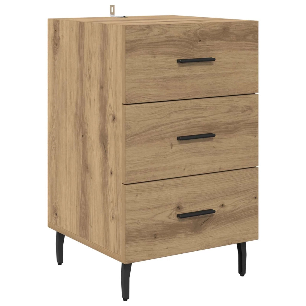 Comodino | Armadio da Notte | Mobiletto da notte Rovere artigianale 40 x 40 x 66 cm
