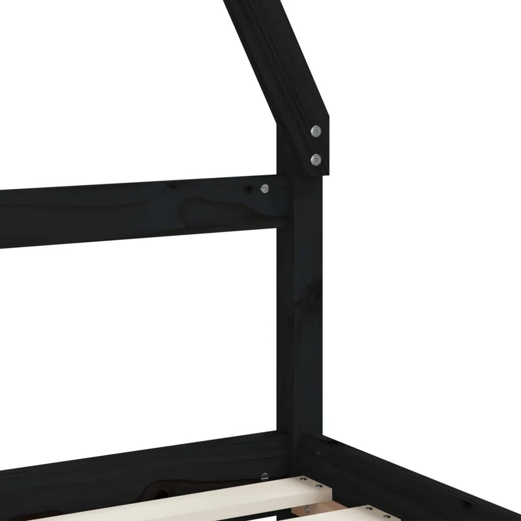 Giroletto Bambini | Letto Infantile | Lettino con Cassetti Nero 90x200cm Massello di Pino