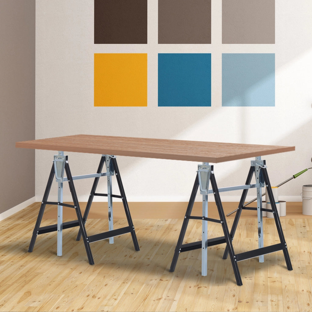 Cavalletto da lavoro regolabile in altezza ¨C zephmum ¨C 80-130 cm nero