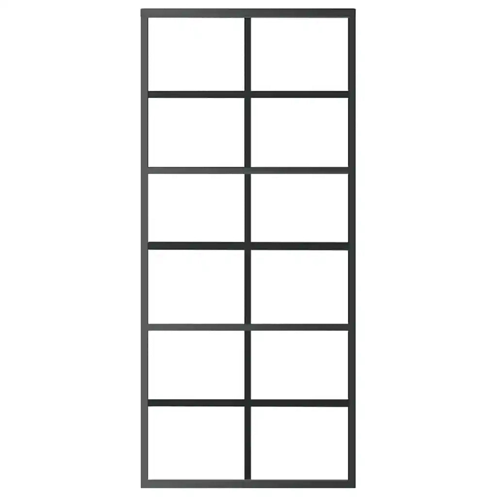 Porta Scorrevole in Vetro ESG e Alluminio 90x205 cm Nera 151018