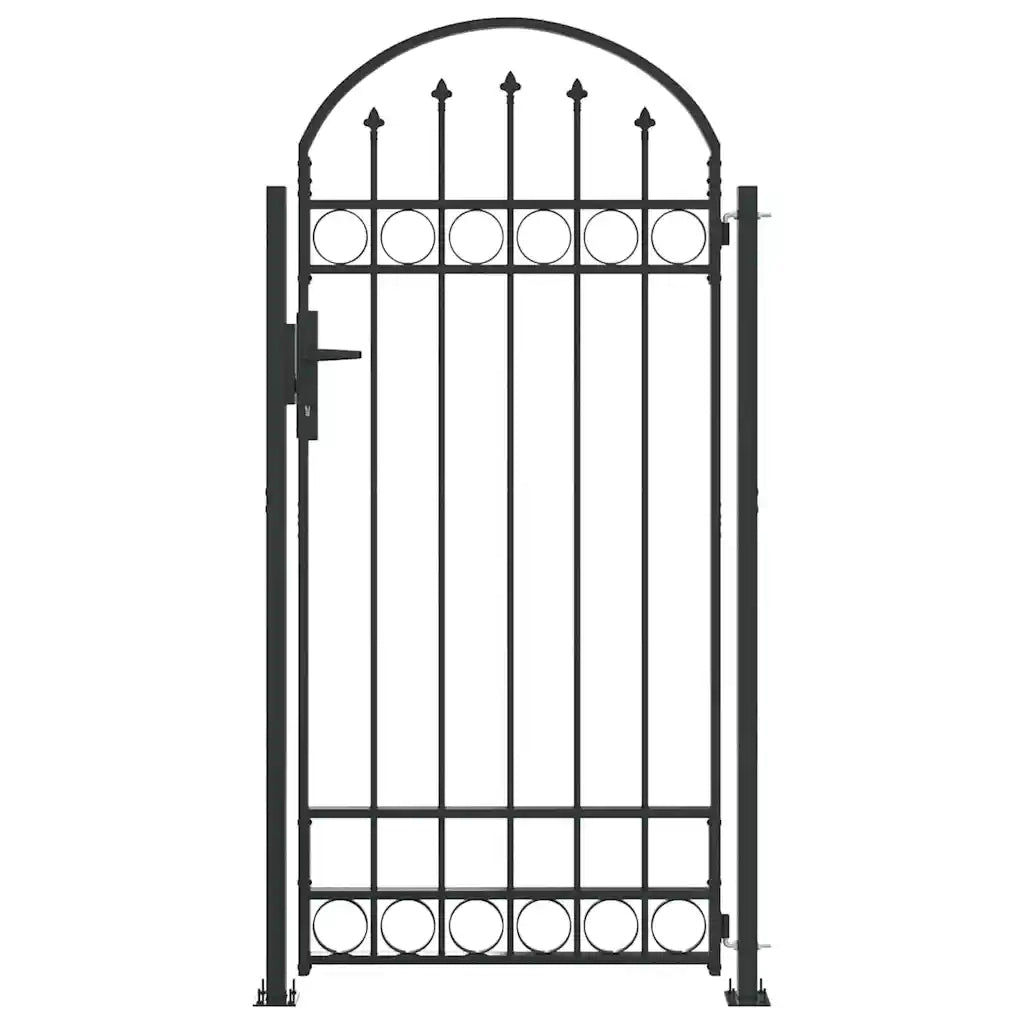 vidaXL Cancello per recinzione Grigio 102 x 200 cm Acciaio