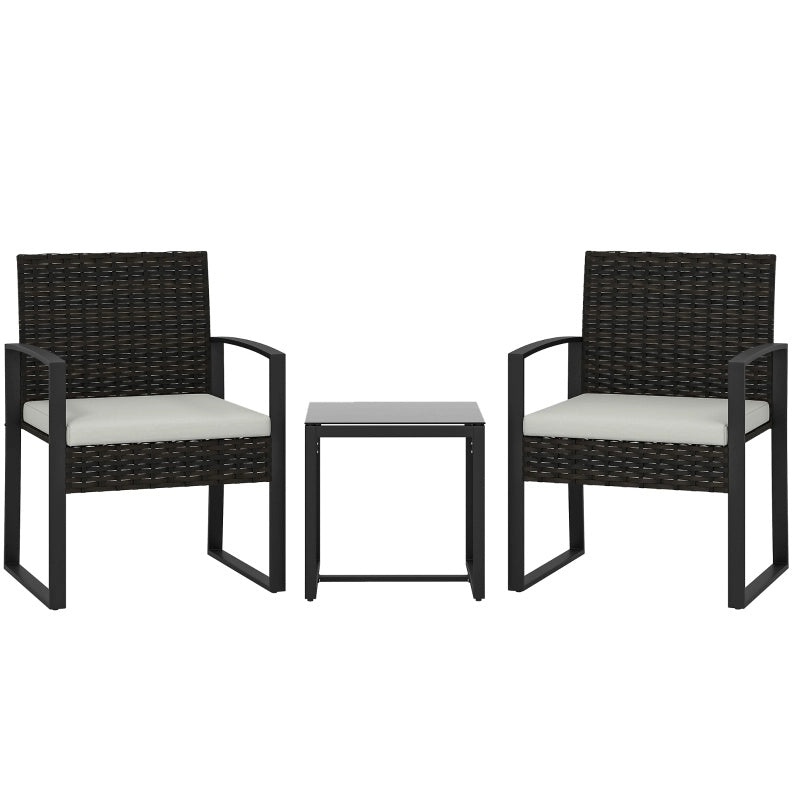 Set da giardino 3 pezzi con 2 poltrone e tavolino