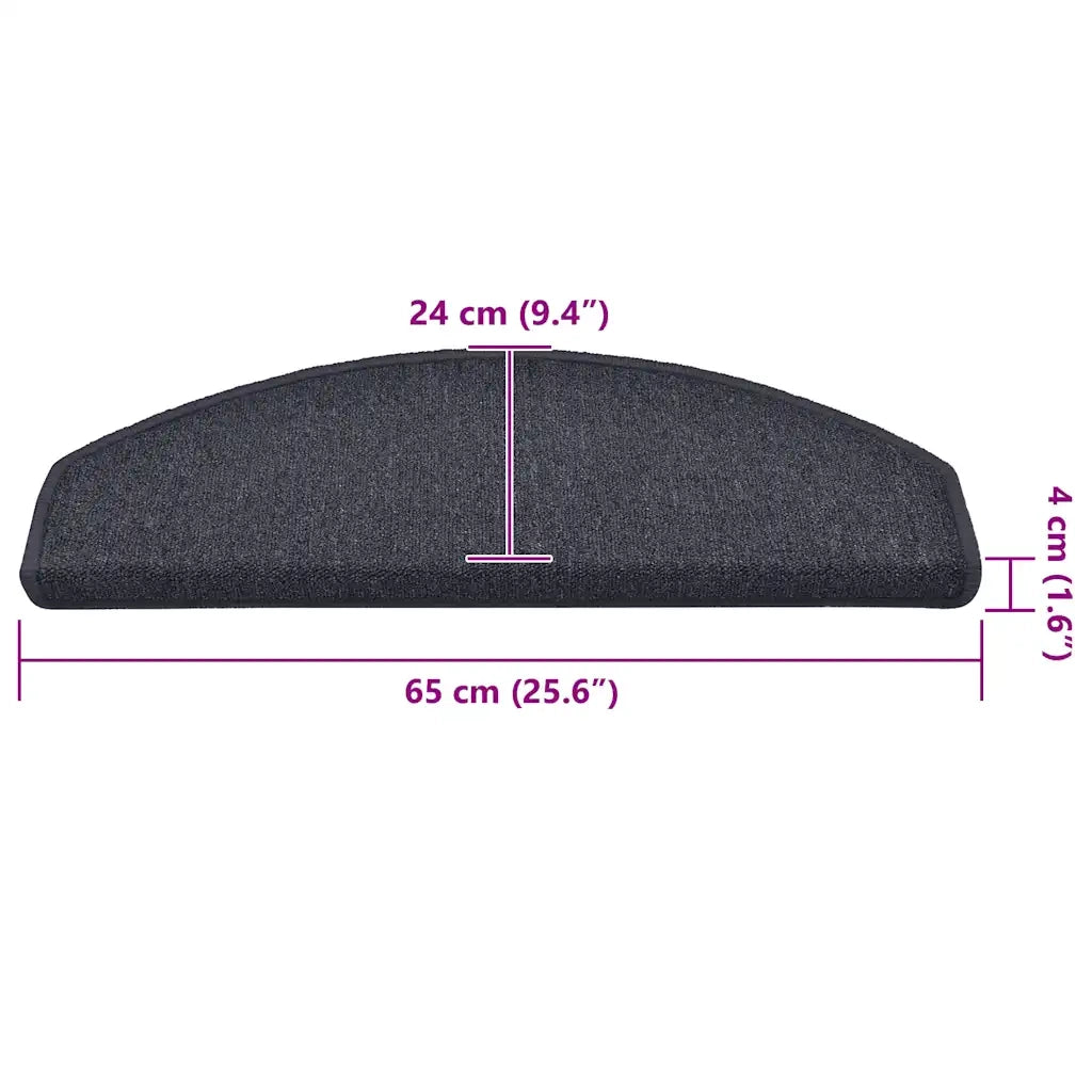 Tappetini per scale 30 pz | Gradini per Scale 65x24x4 cm Grigio scuro e blu Semicircolari Grandi