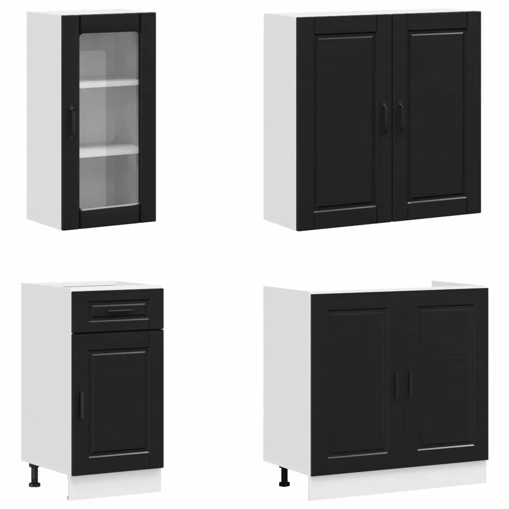 Unità Cucina PORTO 8 pcs Nero Legno ingegnerizzato 3438412