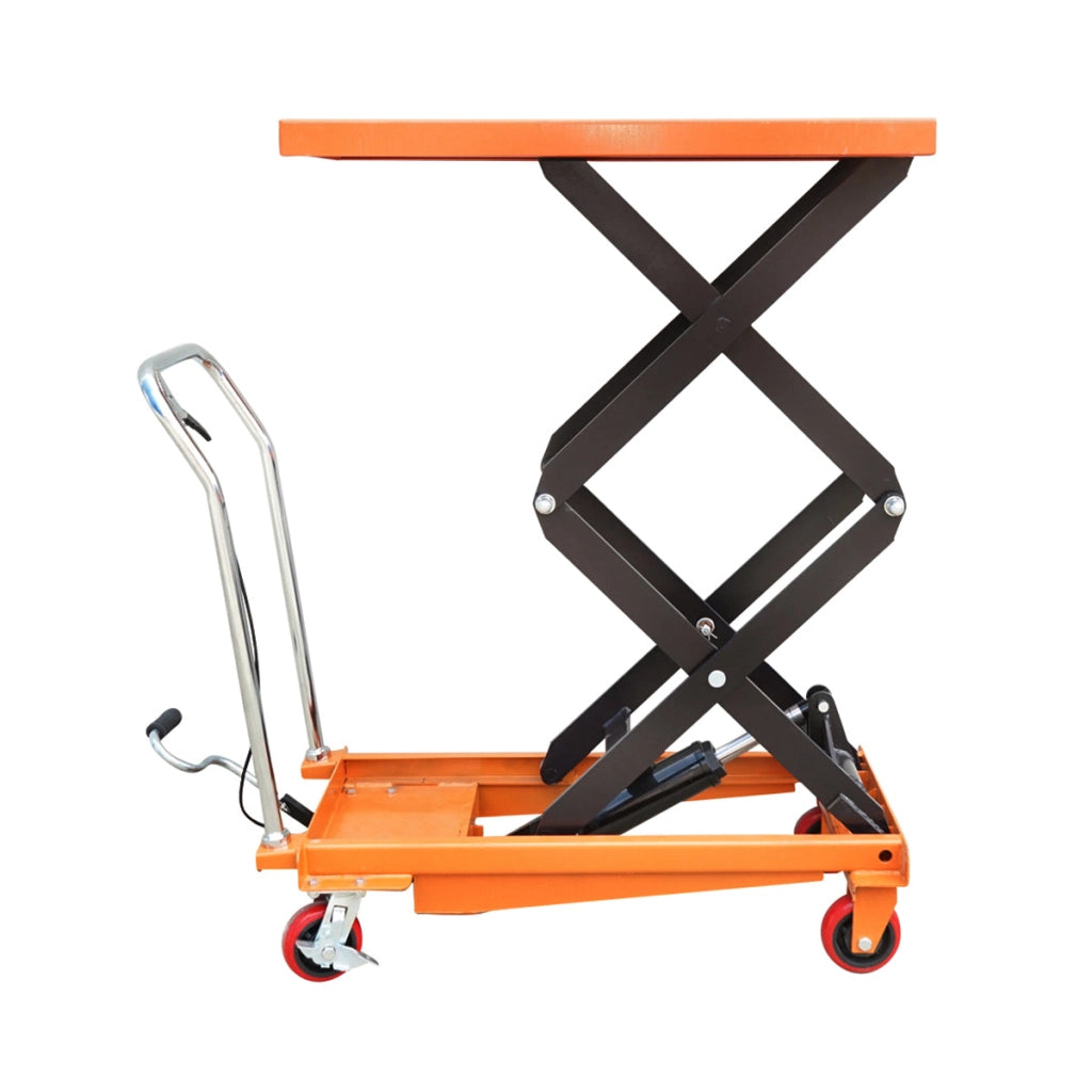 Tavolo di lavoro idraulico mobile, portata 500 kg, altezza 900 mm (a forbice).