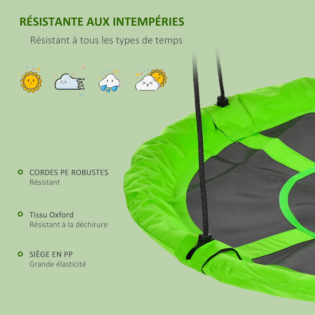 Altalena a Nido d'Uccello ¨C Zephmum ¨C Verde, Metallo, ? 110 cm