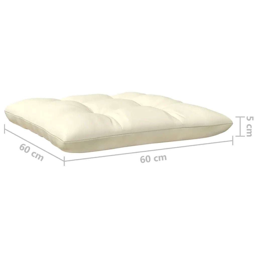 Set Salotto da Giardino 8 pz con Cuscini Crema in Legno di Pino 3096058